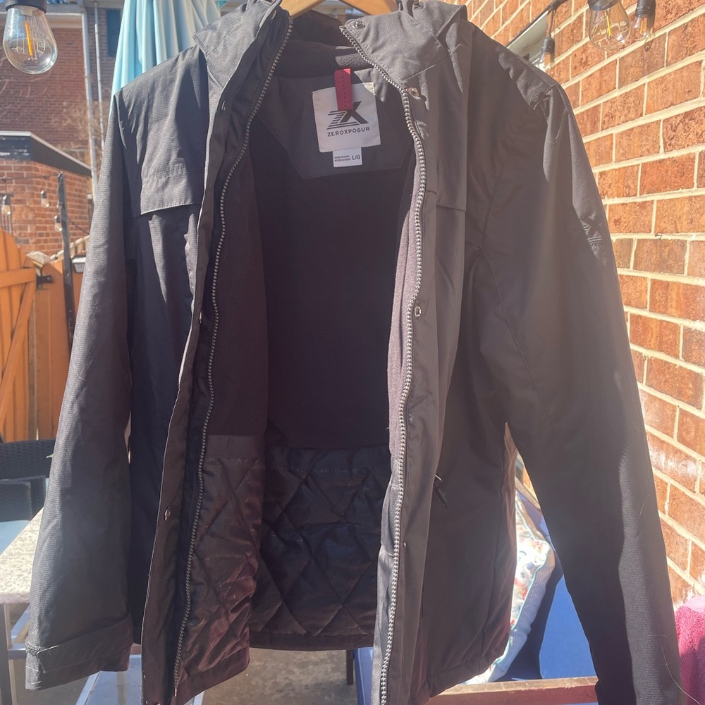 ZeroXposur Men's Large Black Windbreaker Jacket *NEW*